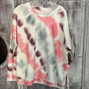 Tie Dye Pink and Gray Oversized Long Sleeve sweatshirt. Super soft! New with tag